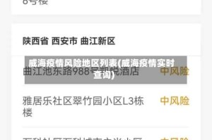 威海疫情风险地区列表(威海疫情实时查询)