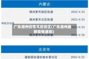 广东潮州疫情风险地区(广东潮州最新疫情通报)