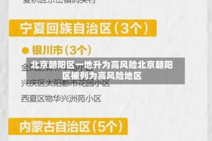 北京朝阳区一地升为高风险北京朝阳区被列为高风险地区
