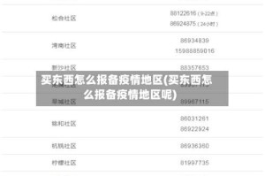 买东西怎么报备疫情地区(买东西怎么报备疫情地区呢)