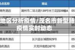 茂名地区分析疫情/茂名市新型肺炎疫情实时动态