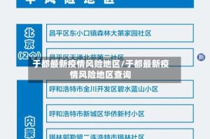 于都最新疫情风险地区/于都最新疫情风险地区查询