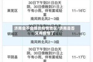 济南会不会爆发疫情地区/济南是否又有疫情了