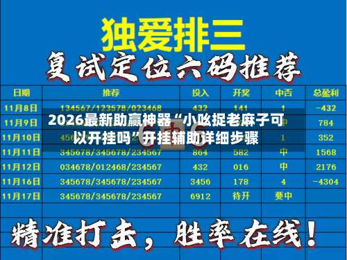 2026最新助赢神器“小吆捉老麻子可以开挂吗”开挂辅助详细步骤-第3张图片