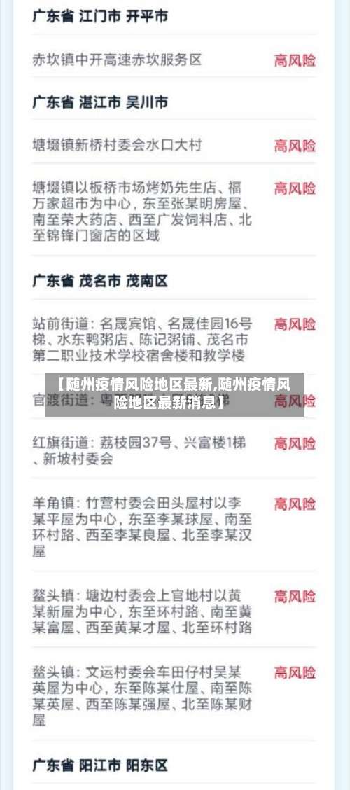 【随州疫情风险地区最新,随州疫情风险地区最新消息】-第1张图片