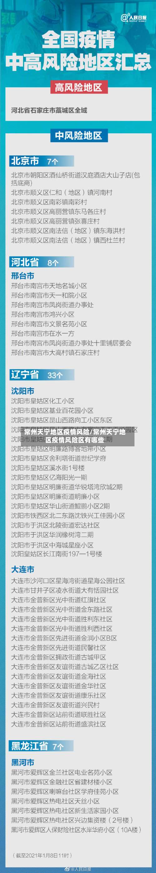 常州天宁地区疫情风险/常州天宁地区疫情风险区有哪些-第1张图片
