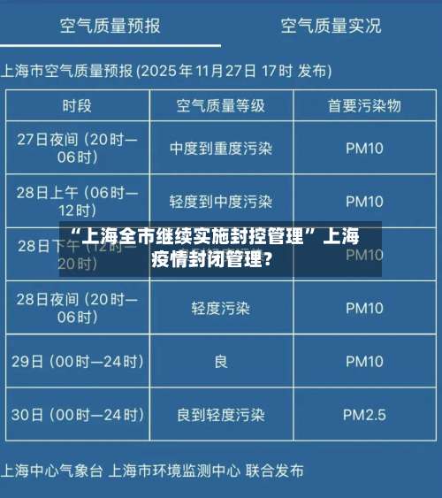 “上海全市继续实施封控管理” 上海疫情封闭管理？-第2张图片