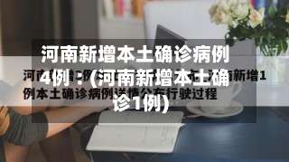 河南新增本土确诊病例4例︰(河南新增本土确诊1例)-第2张图片