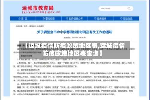 【运城疫情防疫政策地区表,运城疫情防疫政策地区表查询】-第2张图片