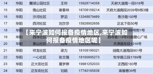 【来宁波如何报备疫情地区,来宁波如何报备疫情地区呢】-第1张图片
